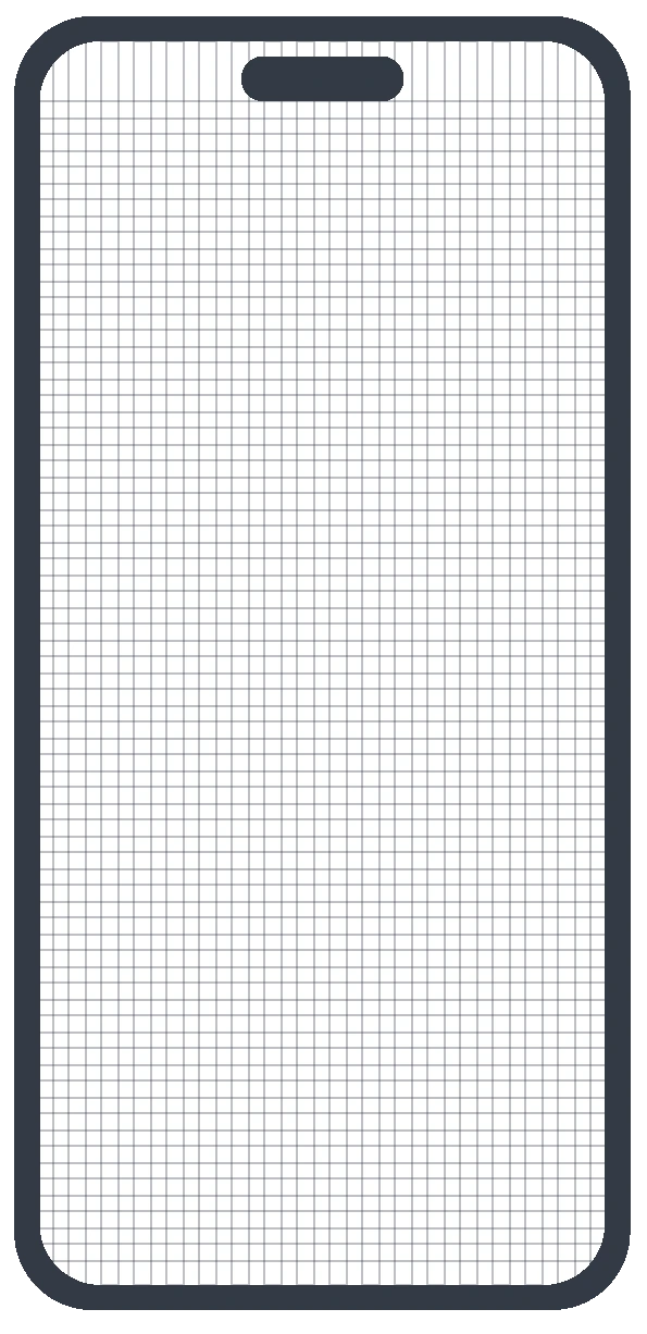Phone frame showing the 4px baseline grid